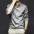 Fifty percent discount Men's White Shirt Long Sleeve Non iron Business Dress Slim Fit Korean Version Professional Work White Casual Men's Suit Shirt. 