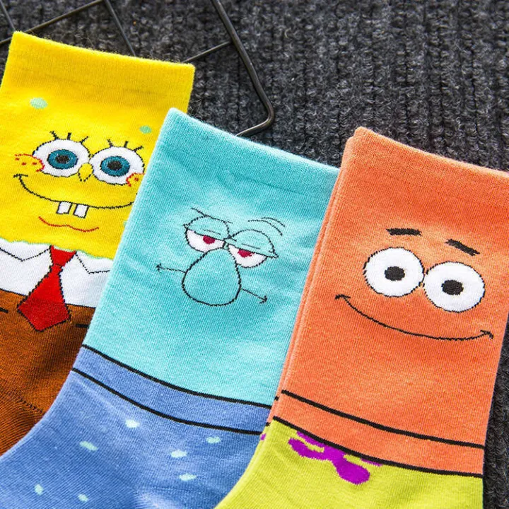 Owen%205%20SpongeBob%20SquarePants%20Squidward%20Trendy%20Patrick%20Star%20Egyptian%20Basketball%20Autumn%20Winter%20Mid-Calf%20Mens%20Cotton%20Socks%20-%20Image%202