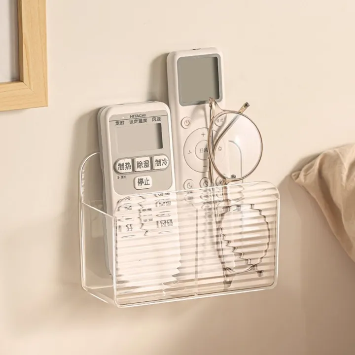 New%20Double%20Grid%20Remote%20Control%20Storage%20Box%20Wall-mounted%20Transparent%20Acrylic%20Shelfs%20Multi-function%20Desktop%20Storage%20Container%20-%20Image%205