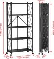Heavy Duty Metal Wire 5 Layer Multifunctional Foldable Floor Standing Storage Rack. 