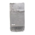 Silver Color Embroidered Shawl / 70% Pashmina 30% Silk. 
