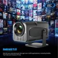 Hy320 Mini Portable Projector-5G WiFi 6,Bluetooth 5.0 and Android 11,Support 4K and 1080P Full Hd,12,000 Lumens,Led Projector with 4D/4P Auto Correction,180° Rotation,Electronic Zoom. 