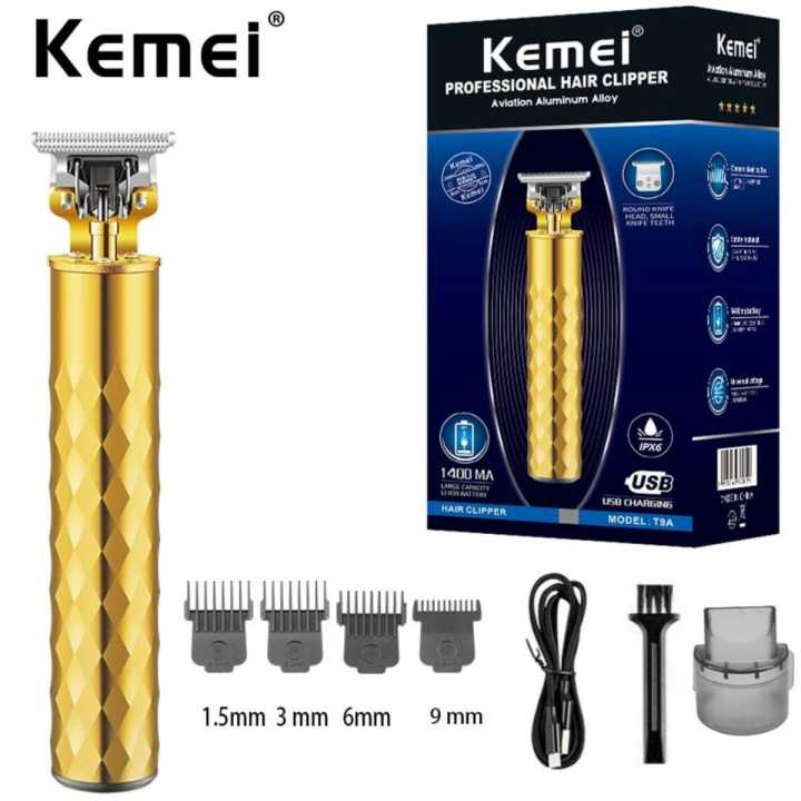 Kemei Electric Hair Trimmer KM-T9 Battery Powered Rechargeable Hair Clipper Oil Head Carving Hair Salon Haircut Machine