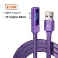 Toocki USB Type C Cable 90 Degree 66W/100W Fast Charging for Huawei P50 P40 Honor Oneplus POCO Display Cable Type C Data Wire. 