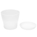 fasdaga 5X Plastic Plant Flower Pot Planter with Saucer Tray Round Gloss Home Garden Decor, White Upper - 17cm/6.69inch. 