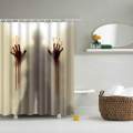 Halloween Bloody Shower Curtain Help Me With Bloody Hands Halloween Horror Scary Spooky Flowing Blood Themed Print Fabric Bathroom Decor with Hooks. 