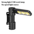 Portable Flashlight 6-Modes Dimming Handheld Worklight Rechargeable Waterproof Design Portable Gym Lamp Foldable Portable 180-Degree Rotation COB LED Work Light Construction. 