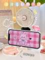 Aromatherapy Handheld Silent Rechargeable Small Student Cute Portable Foldable Neck Hanging Fan. 