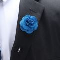 S_way Tailor Smith Soloid Color Flower Lapel Pin Casual Fashion Handmade Suit Boutonniere Stick Brooches High Quality Mens Accessories. 