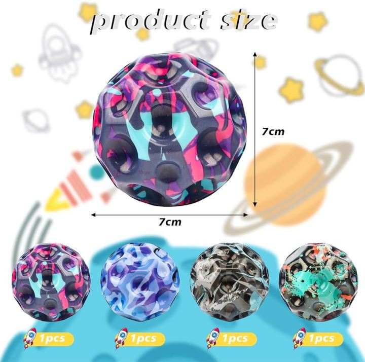 YiJiuBa Astro Jump Ball Galaxy, Moon Ball, 7 cm High Jumping Rubber Ball, Jumpball, Moon Ball, Space Ball, Bounce Ball, Moon Ball, Astro Jump Ball, Bouncing Ball for Children Premium Quality (PACK OF 1)