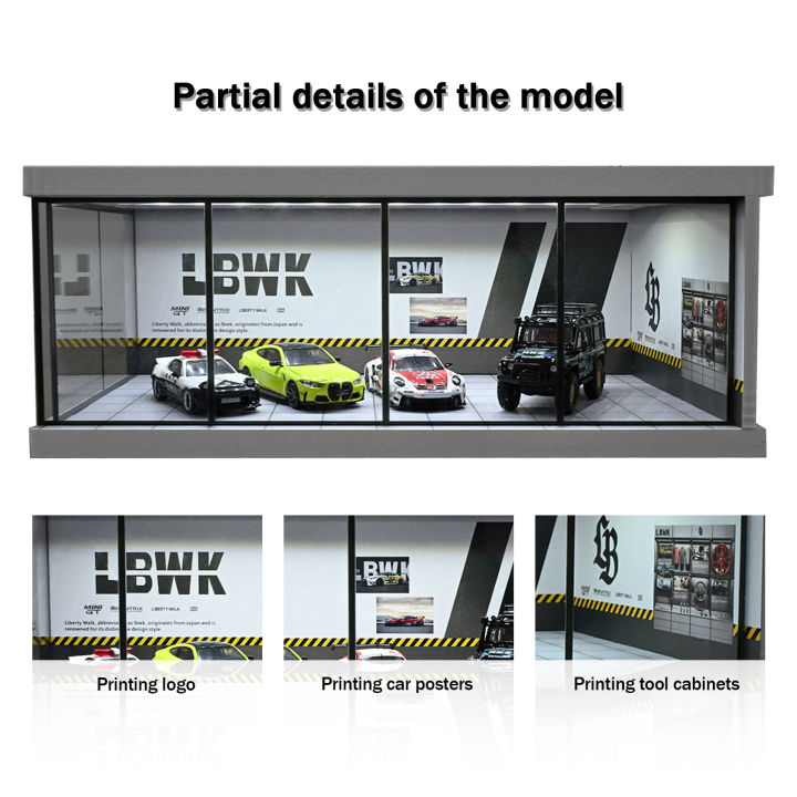 Diorama%201/64%20Scale%20Car%20Garage%20Model%20LED%20Lighting%20City%20Street%20View%20Car%20Parking%20Lot%20Model%20Car%20Showroom%20Scene%20Model%20Display%20Collection%20Toy%20Gift%20-%20Image%202