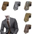 New Casual Leopard Print Tie Polyester Slim 8cm Wide Serpentine Tie Printed Zebra Striped Tie Wedding Party Shirt Accessories For Men. 