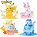 Storing character Sylveon character kawaii anime 10cm Pokémon character Pikachu action /Togepi/Piplup room ornaments model toy present. 