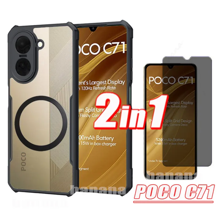 Poco%20C71%20Magnetic%20Sticker%20Shockproof%20Clear%20Phone%20Case%20for%20Poco%20C61%20C65%20C75%20Anti%20Blue%20Light%20Ray%20Tempered%20Glass%20-%20Image%203