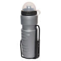 Grey Plastic Plain Design Cycling Water Bootle 750ml With Holder. 