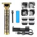 Vintage T9 Full Alloy Metal Body USB Rechargeable Professional Hair Trimmer Beard Shaver Clipper With 4 Limit Comb. 