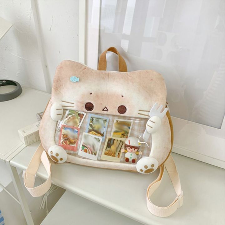 Portable%20Zipper%20Bag%20Kawaii%20Biscuit%20Cat%20Itabag%20Cotton%20Doll%20Bag%20Idol%20Merchandise%20Storage%20Transparent%20Pocket%20Badge%20Storage%20Bag%20Small%20Item%20Bag%20Fashion%20Backpacks%20Gift%20-%20Image%208