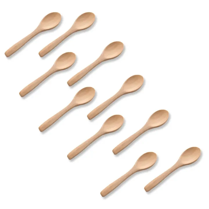 6 Pcs Natural Biodegradable Bamboo Wooden Spoon Eco Friendly Mini Tea Coffee Sugar Spoon