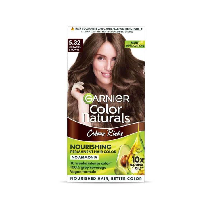 Garnie Color Naturals Creme Hair Color - 5.32 Caramel Brown (70Ml+60Gm)