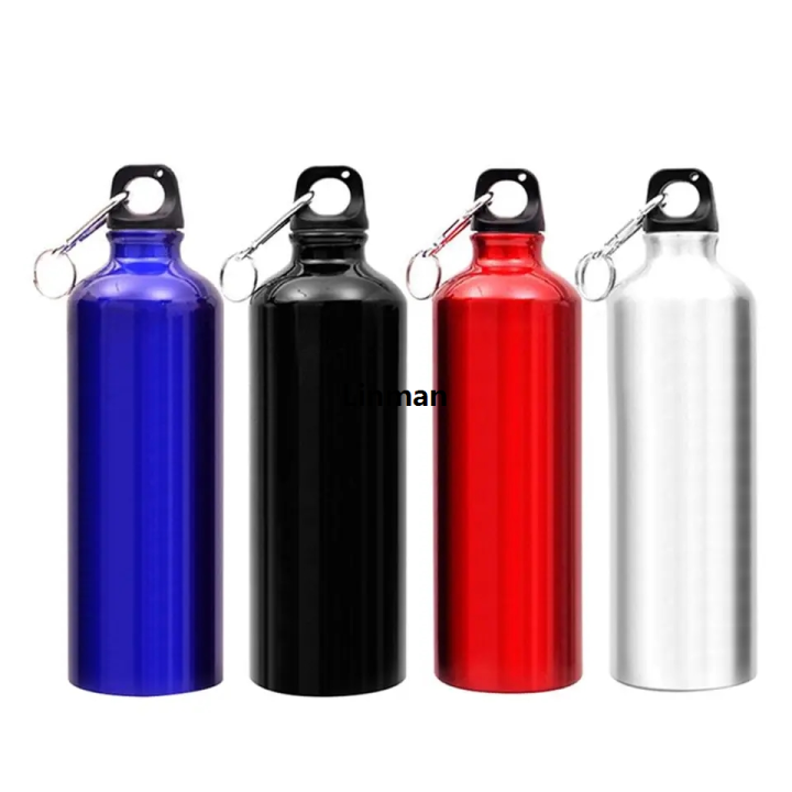 Linman 1000ml Aluminum Alloy Sport Bicycle Water Bottle Leakproof PortFashion able Water Bottle Mountaineering Cycling Camping Supplies 750ml