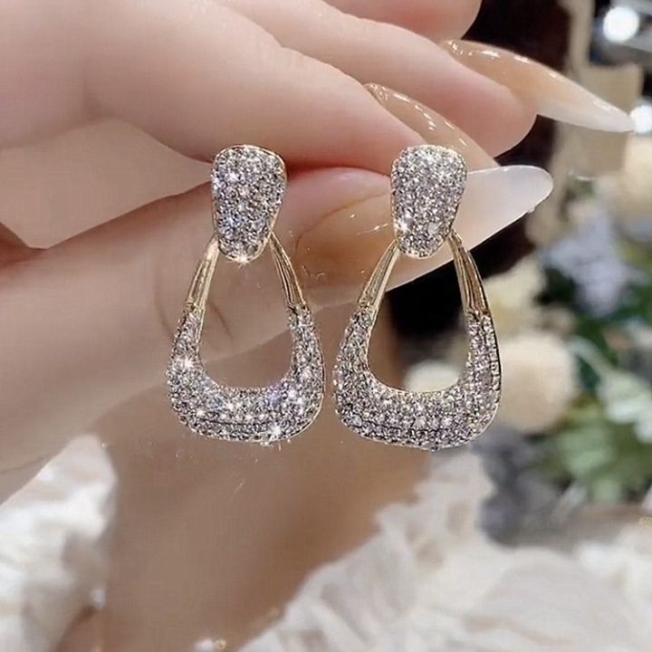 %E3%80%90Mega%20Sale%E3%80%91Silver%20Needle%20Geometric%20Drill%20Pure%20Design%20New%20Style%20Fashionable%20Ear%20Studs%20Female%20Earrings%20Earrings%20S92024%20Light%20Luxury%2025%20-%20Image%203