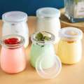 Yogurt Pudding Glass Jar Mini Mousse Drinking Bottle with Lid High Temperature Resistant Homemade Juicing Milk Storage Container. 