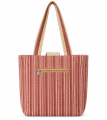 Handmade Cotton & Faux Leather Women's Shoulder Bag with Zipper & 4 Compartments - Made in Nepal. 
