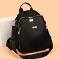 Casual Lightweight School Bags Large Capacity Oxford Cloth Travel Backpack Black Shoulder Bag Women. 