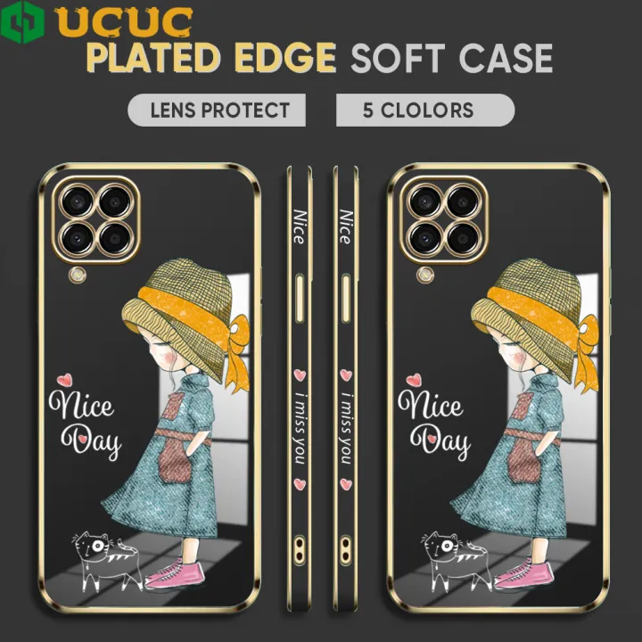 UCUC%20for%20Samsung%20M33%205G%20Back%20Cover%20+%20Free%20Lanyard%20Nice%20Girl%20Luxury%206D%20Plating%20Soft%20Silicone%20Phone%20Case%20-%20Image%202