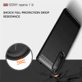 Lenuo for Sony Xperia 1 III Case - Carbon Fiber Silicone Brushed Cell Phone TPU Back Cover. 