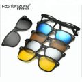 6 In 1 Magnetic Mirrored Sunglasses Clip On Lens Glasses Frame, View Clip On Sunglasses. 