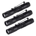 ARELENE 3X Flashlight Pen Torch Super Small Mini AAA XPE-R3 LED Lamp Belt Clip Light with. 