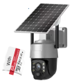 3MP Solar-powered battery backup 10000mAh Full-Color Wi-Fi Pan/Tilt Camera with 64 GB SD card. 