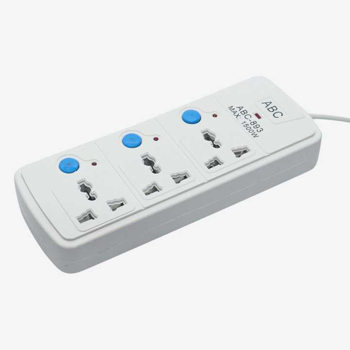 ABC Electric 893 3 Socket Port Extension Cord - White | Daraz.com.np