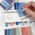 2400 Pcs Sticky Index Tabs, 4 Sheets Morandi Strip Index Tabs, Writable Page Sticky Notes with Ruler for Page Marking. 