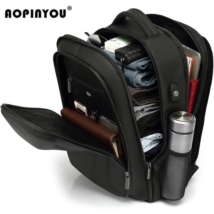 Laptop%20Backpack%20Hard%20Shell%20Bag%20Multi-pockets%20Multifunction%20laptop%20bag%20with%20USB%20Charging%20Port%20Hard%20Fiber%20material%20-%20Image%204