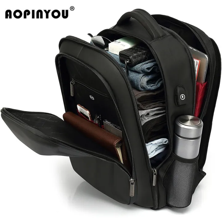 Laptop%20Backpack%20Hard%20Shell%20Bag%20Multi-pockets%20Multifunction%20laptop%20bag%20with%20USB%20Charging%20Port%20-%20Image%204