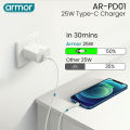 ARMOR PD-01 | 25W USA Pin Charger With Type - C Port - Fast Charging Dock | Supports 16, 15, 14, 13, 12, 11 Series & More. 
