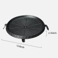 Round Portable Korean Style BBQ Grill Plate, Barbecue Non-Stick Smokeless Pan Set, for Outdoor Picnic BBQ. 