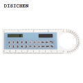 DISICHEN Fashion Mini Pocket Basic Calculator with Magnifier Solar Transparent Ruler Digital Desktop Fit for Kids Student School Supplies. 