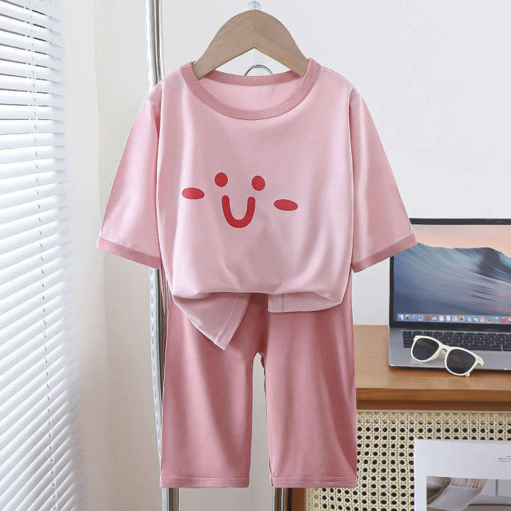 New%20Yaseller%20Homewear%20Seven-quarter%20Sleeve%20Set%20Boys%20Girls%20Pamas%20Summer%20Thin%20Medium%20Large%20Children%20Air%20Conditioning%20Clothes%20-%20Image%207