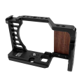 Camera Cage A7C Camera with Wooden Handle Protection Frame Housing Cage Handle. 