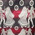 Red/Black Chenille Dari Dandia Design Carpet 55"X 84". 