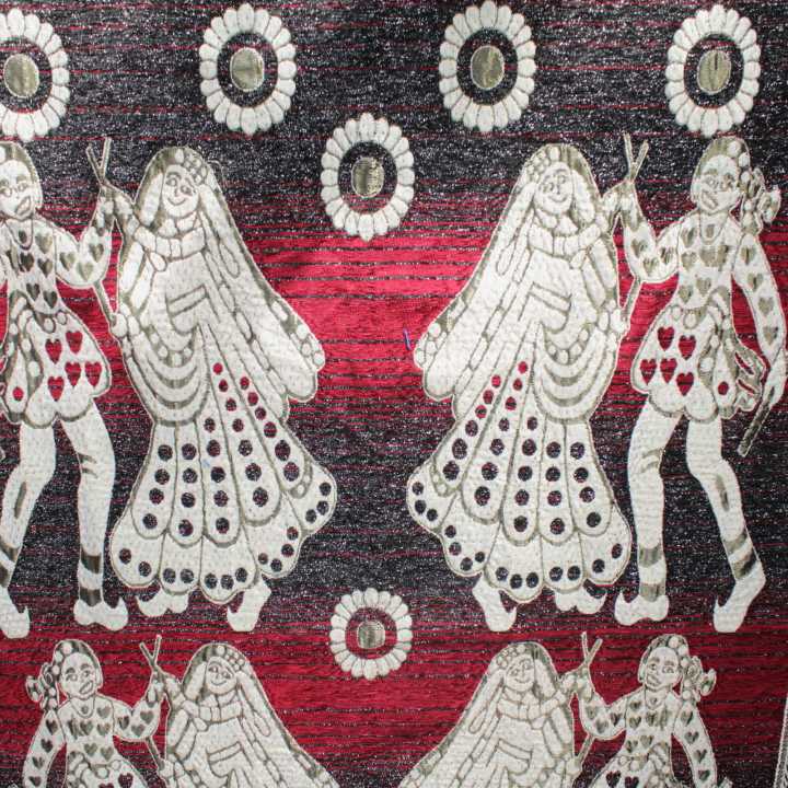 Red/Black Chenille Dari Dandia Design Carpet 55"X 84"