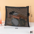 Mesh Cosmetic Bag Mesh Makeup Bags Black Mesh Zipper Pouch for Offices Travel Storage Bags Toiletry Bags Makeup Pouch LUKE. 