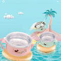 Cute Baby 304 Stainless Steel Hot Water Injection Insulated Feeding Bowl with Handles & Spoon. 