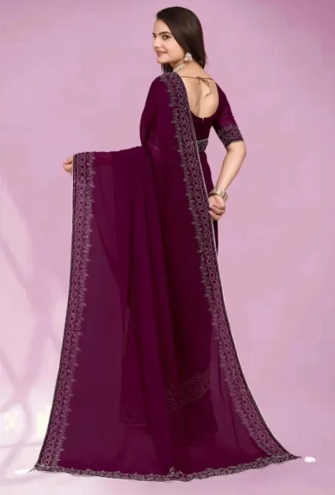 Fashionable%20Embellished%20Purple%20Georgette%20Silk%20Blend%20Saree%20For%20Women%20With%20Lace%20Banglori%20Blouse%20(Unstitched)%20-%20Image%208