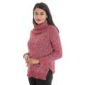 Maroon Woolen High Neck Sweater For Women. 