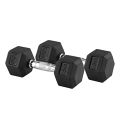 Rubber Hex 2.5Kg Dumbbell Set 2 Piece | Rubber Coated Dumbbell With Chrome Casted Handle - 2.5Kg - 1 Pair. 