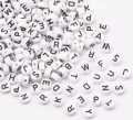 40 Gram Black & White Mixed English Letter Acrylic Beads Alphabet Beads for Charms Bracelet Necklace For Jewelry Making DIY. 